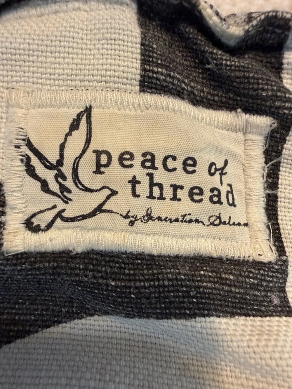 Peace of Thread Handmade Boho Tote Bag Patchwork Artisan Purse OOAK